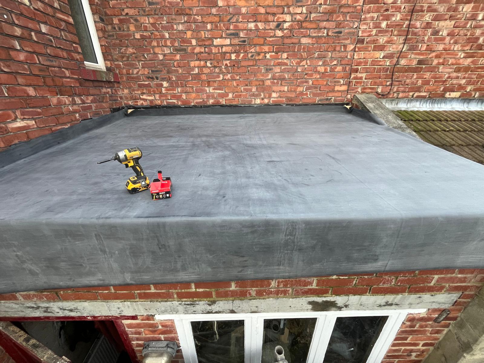 New flat roof after the work