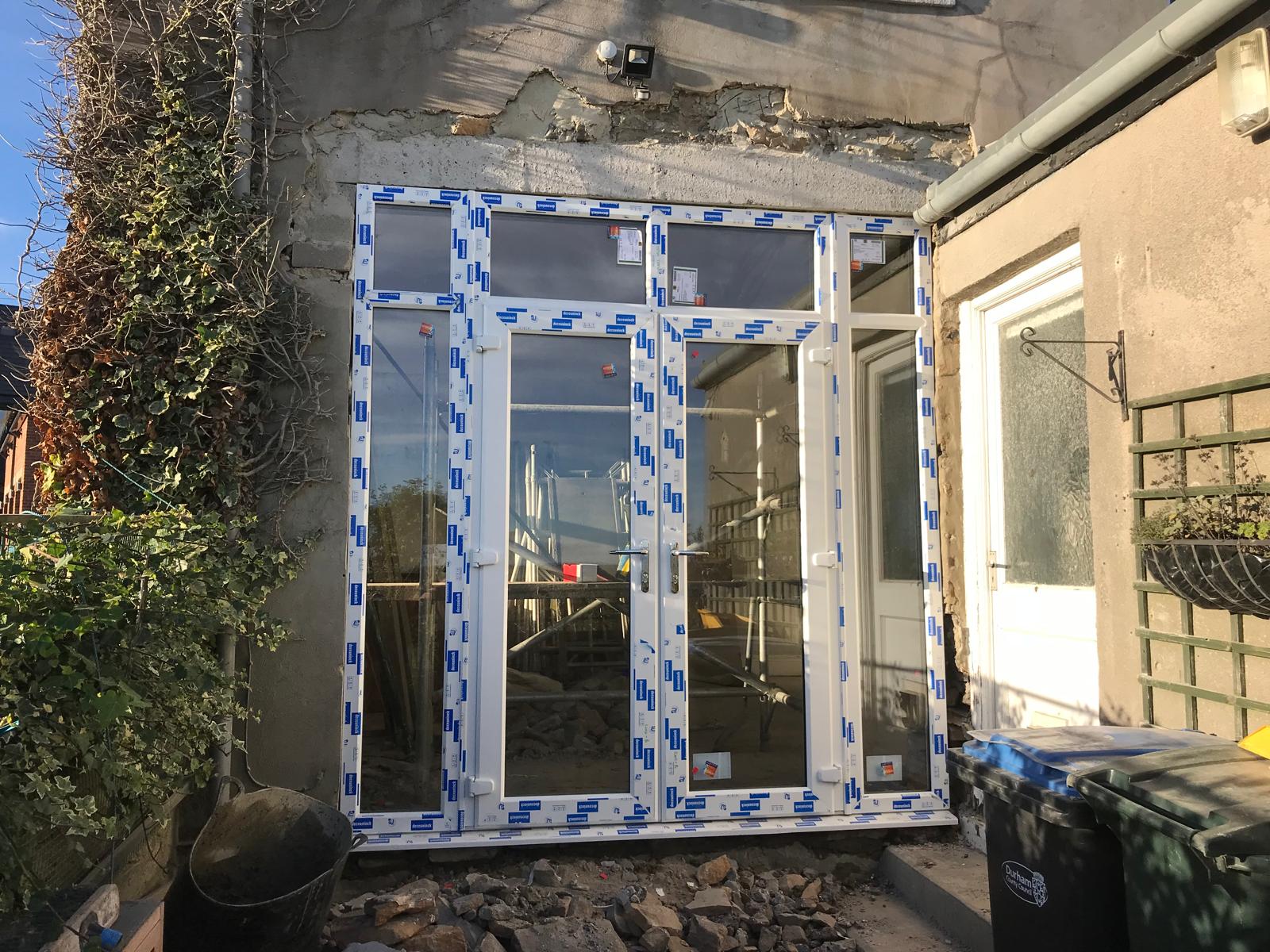 Aluminium French doors after the work