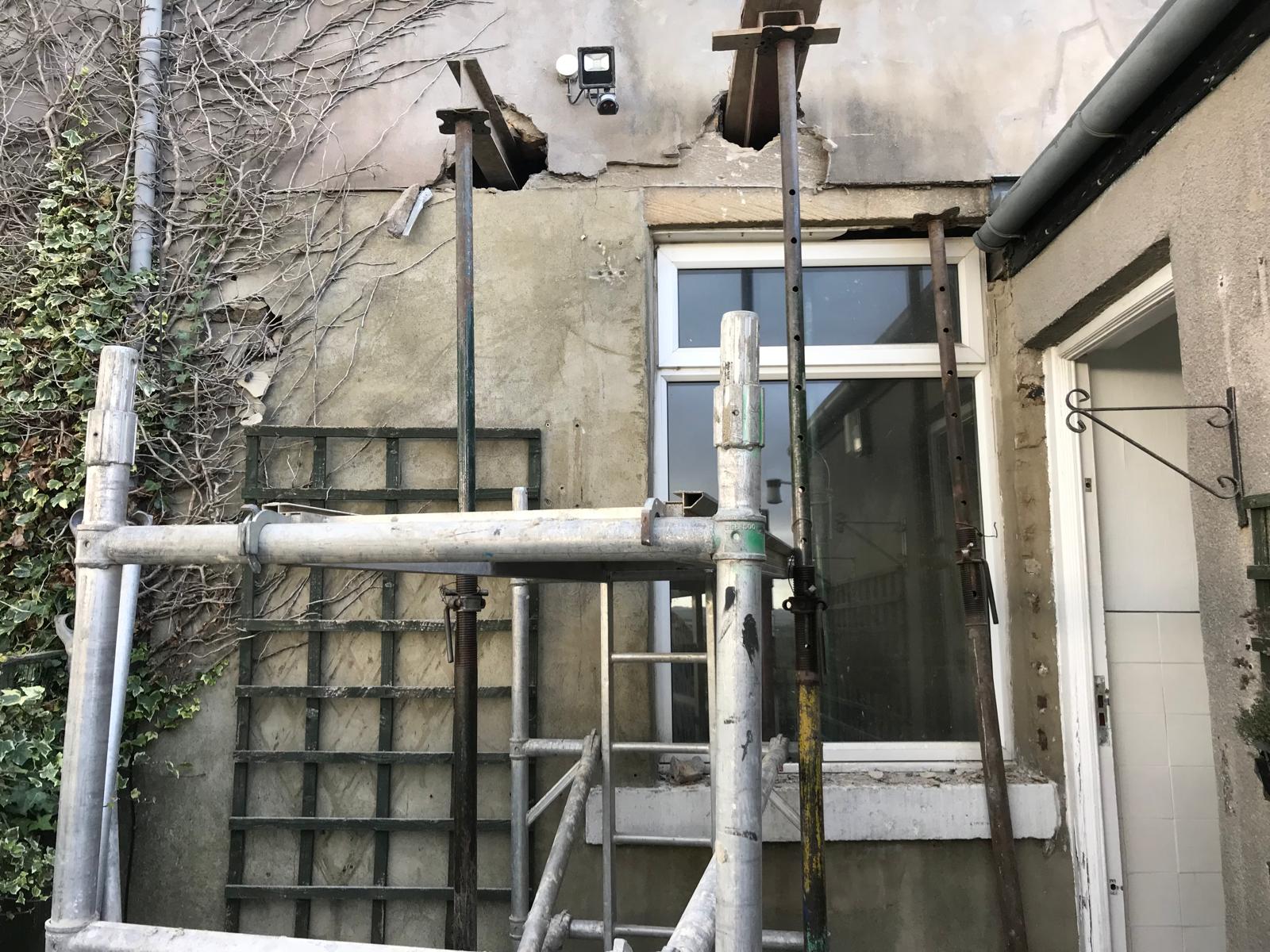 Aluminium French doors before the work