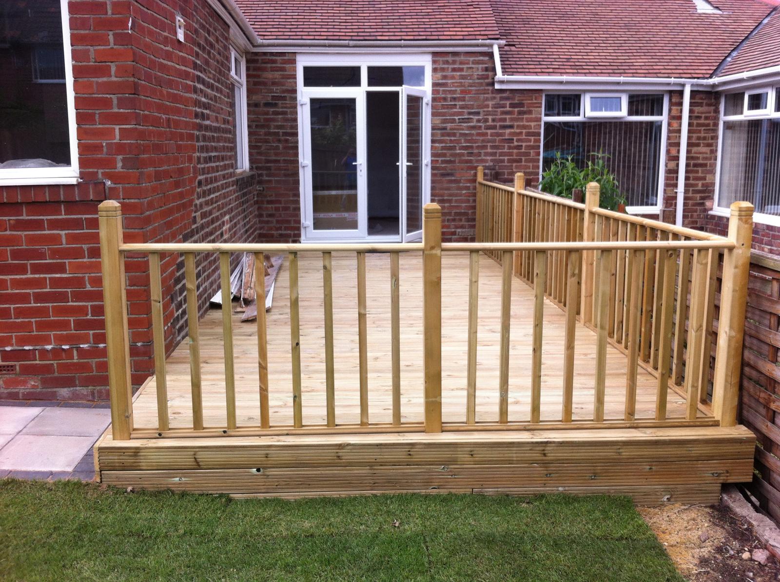 Raised timber decking