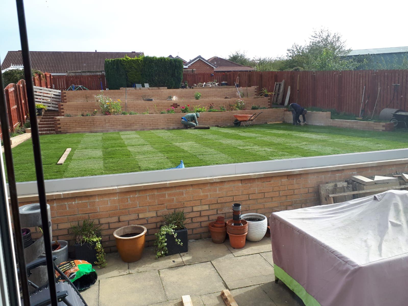Terraced garden after the work