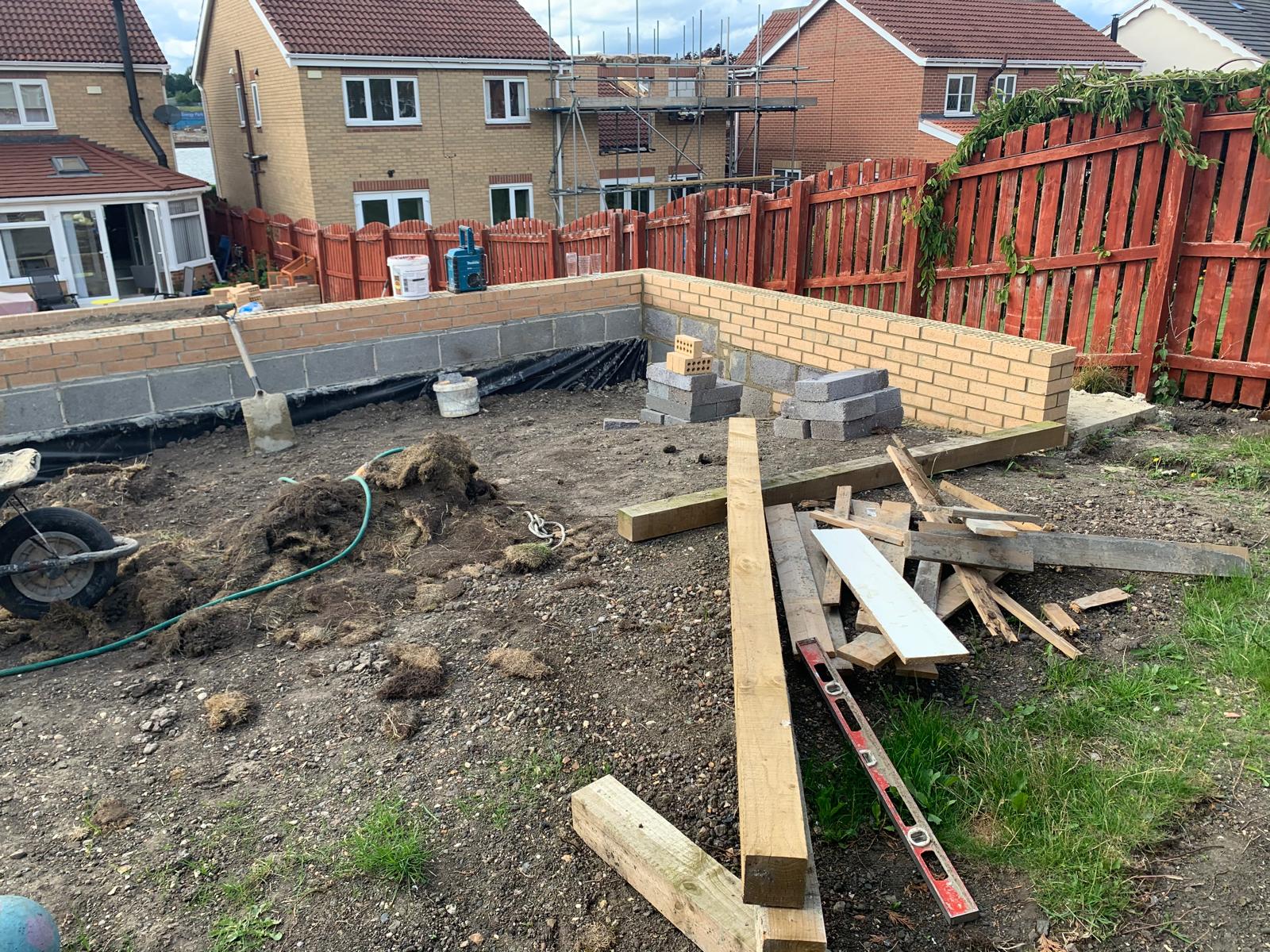 Terraced garden before the work